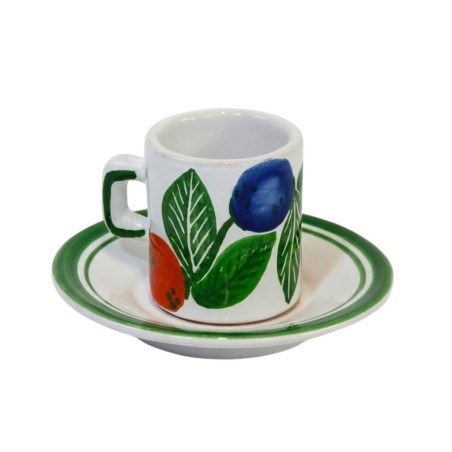 Cylindrical Coffee Cup with Saucer Elba Ceramiche De Simone Cylindrical Coffee Cup with Saucer Elba Ceramiche De Simone
